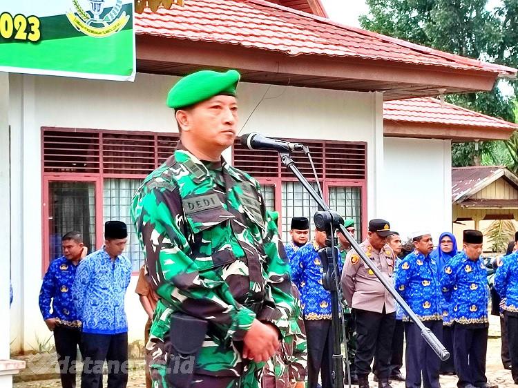 Danramil 02 Rambah Pimpin Upacara Peringatan Hari Kesadaran Nasional, Sampaikan Tentang Pembukaan Pendaftaran Komcad