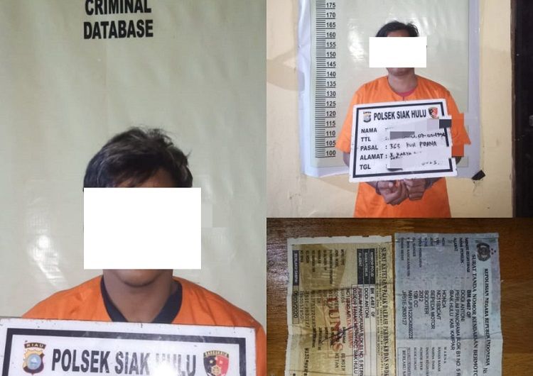 Curi Honda Beat di Belakang Rumah, 2 Pelaku Meringkuk di Sel Polsek Siak Hulu Kampar