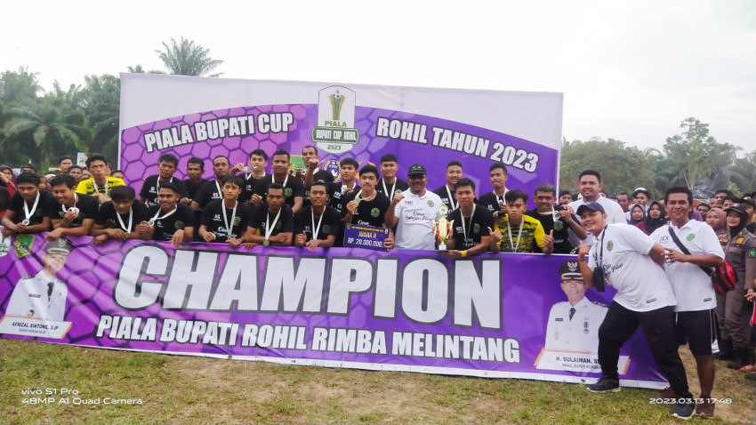 Final Turnamen Bupati Cup Rohil 2023, Tim Sepakbola DLH Rohil FC Raih Juara II