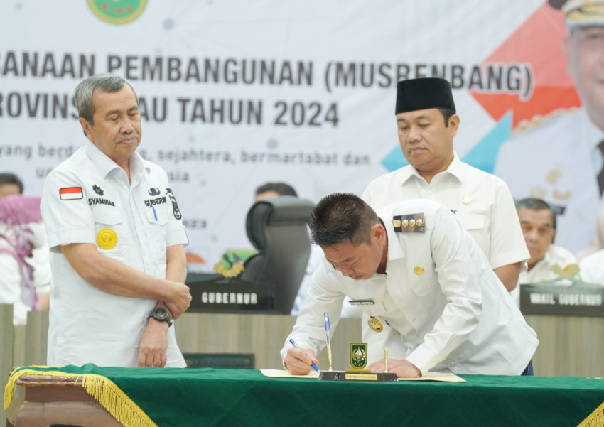 Hadiri Musrenbang RKPD Riau 2024, Bupati Rohil Minta Perbaikan Infrastruktur Jalan