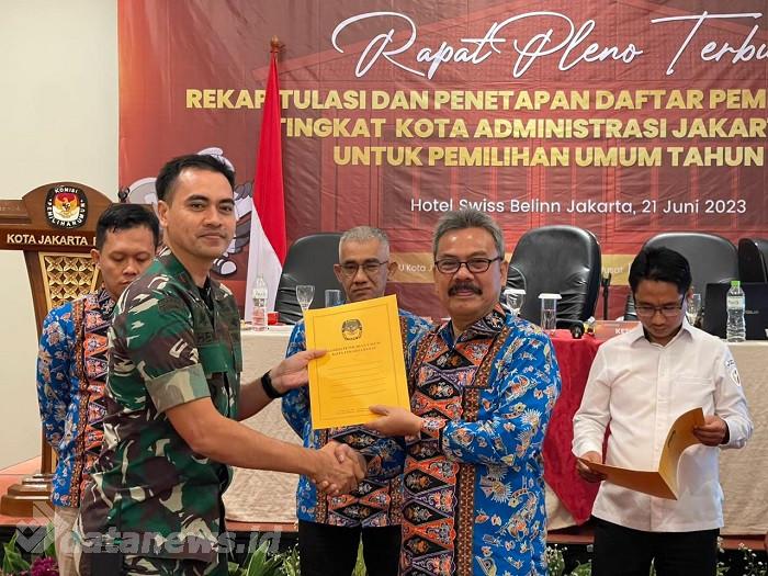 Mewakili Dandim, Danramil 08 JB Hadiri Rapat Pleno Terbuka KPU Jakarta Pusat