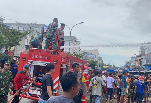 Polsek Bagan Sinembah: Diduga Api Bakar 11 Ruko di Pajak Lama Berasal dari Kompor Gas Dapur Masak