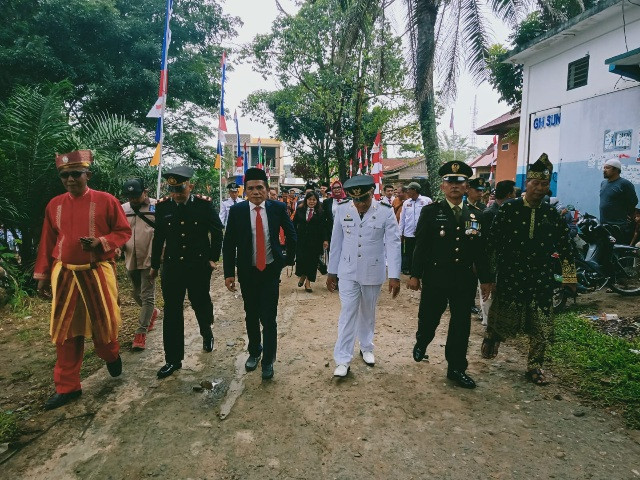 HUT Ke-78 RI, Danramil 03 Bagan Sinembah Jadi Inspektur Upacara