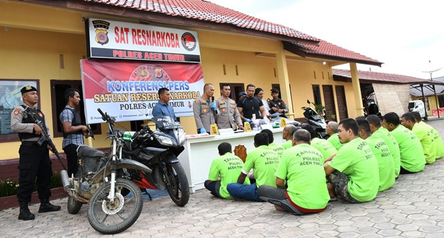 Polres Aceh Timur Amankan 19 Tersangka Tindak Pidana Narkotika