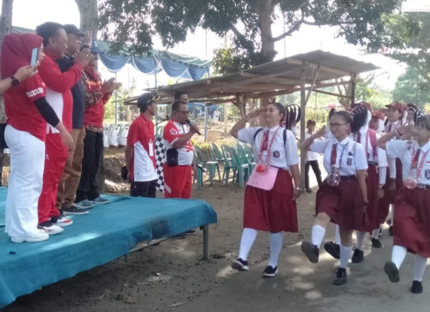 Pemerintahan Desa Tumpatan Nibung Gelar Gerak Jalan