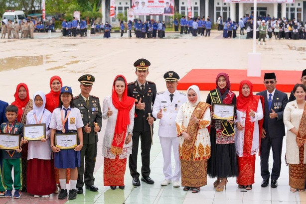 Kapolres Rohil Ikuti Upacara Peringatan HUT ke 78 RI dan Pemberian Remisi Narapidana Kabupaten Rohil