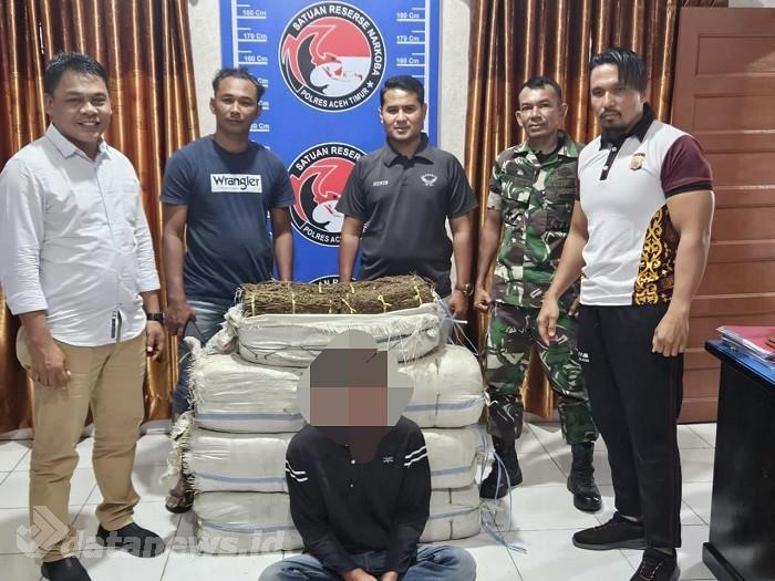 Kodim 0104/Atim Gagalkan Penyelundupan 75 Kg Ganja di Peunaron