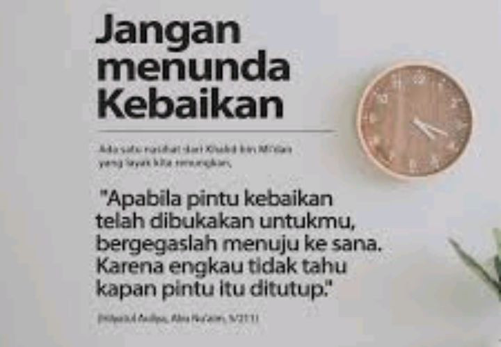 Jangan Menunda Kebaikan
