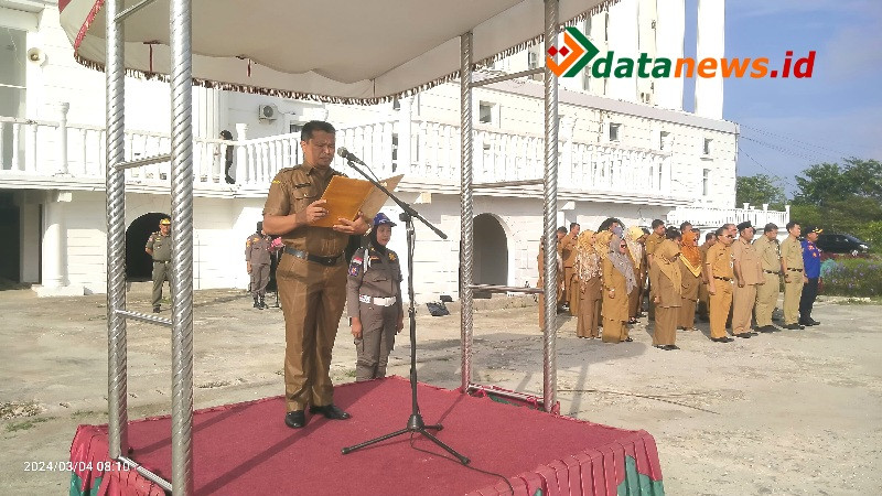 Minggu Pertama, Budi Syahrial Pimpin Apel Bersama dan Ingatkan Disiplin ASN Rohil