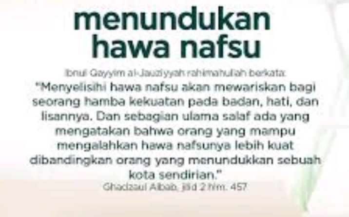 Berjuang Menundukkan Hawa Nafsu