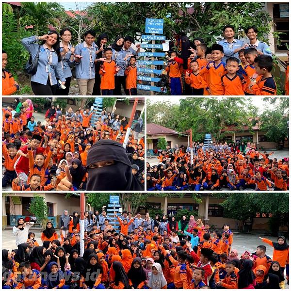 Mahasiswa Kukerta UNRI Edukasi Murid SDN 15 Desa Pangkalan Batang tentang Kebersihan Lingkungan