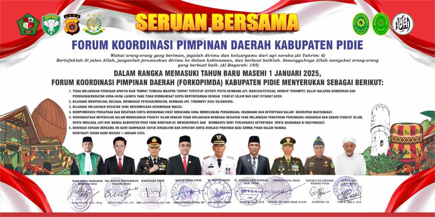 Pemkab Pidie dan Pidie Jaya Larang Perayaan Tahun Baru 2025