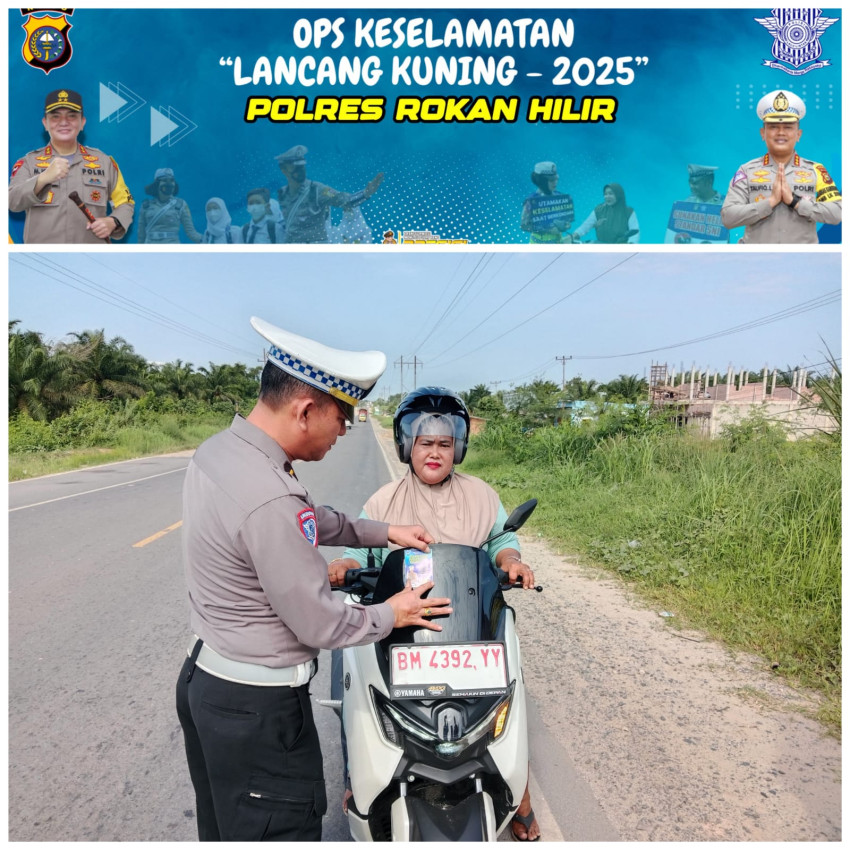 Satlantas Polres Rohil Kampanye Keselamatan Lalin di Jalinsum Riau-Sumut