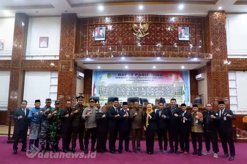 Kapolres Rohil Hadiri Paripurna Penetapan Paslon Terpilih Bupati dan Wakil Bupati 2025-2030