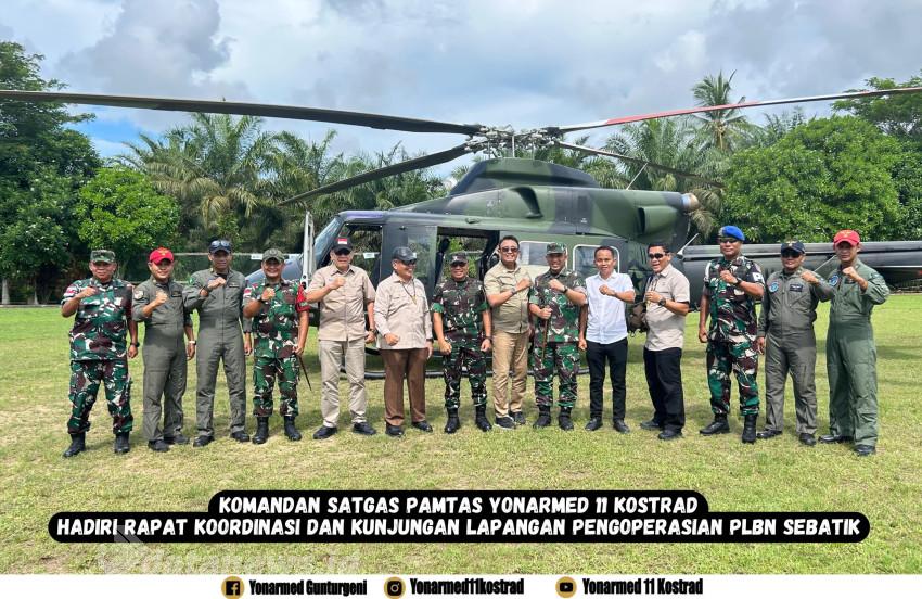 Komandan Satgas Pamtas Yonarmed 11 Kostrad Hadiri Rapat Koordinasi dan Kunjungan Lapangan Pengoperasian PLBN Sebatik