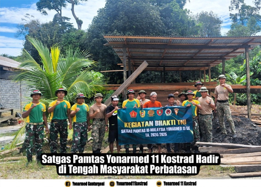 Satgas Pamtas Yonarmed 11 Kostrad Hadir di Tengah Masyarakat Perbatasan