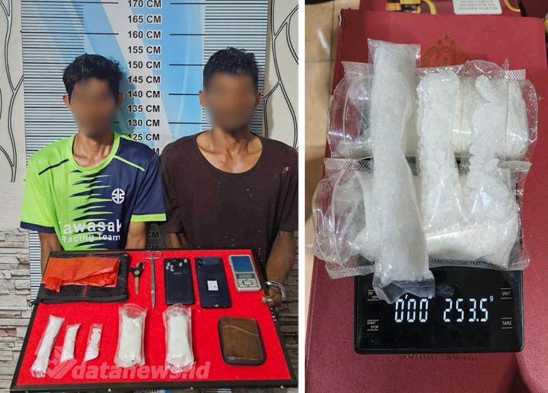 Polres Langsa Tangkap 2 Tersangka Jaringan Narkoba Antar Kabupaten Bersama 253,5 Gram Sabu