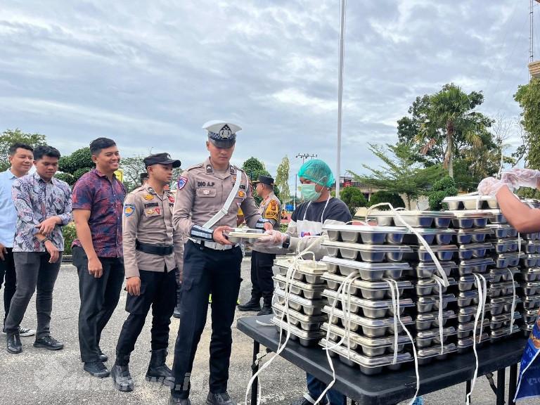 Polres Rohil Uji Coba Makan Bergizi Gratis  Melalui Dapur SPPG