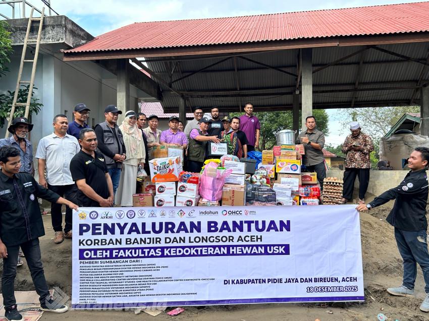 FKH USK bersama PB PDHI Salurkan Bantuan Korban Banjir ke Pijay dan Bireuen
