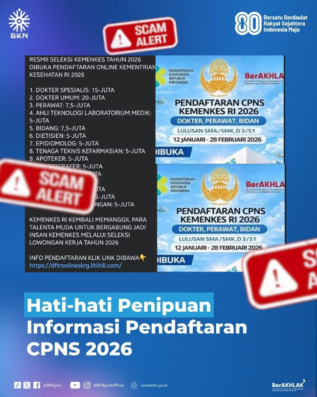 Beredar Informasi Seleksi Kemenkes 2026, Prof. Zudan: Itu Hoax, Rekrutmen ASN Terintegrasi dan Diawasi BKN