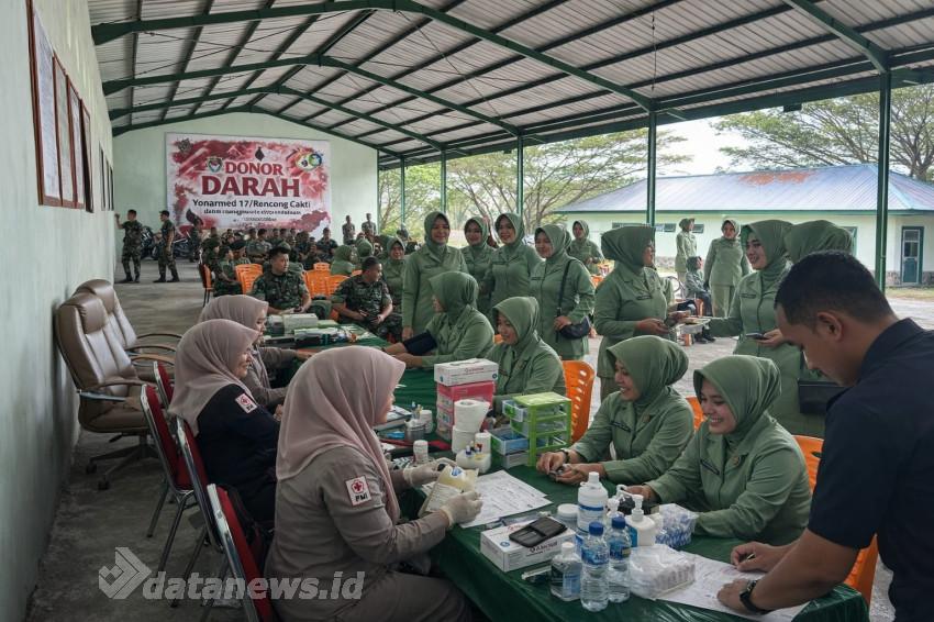 Sambut HUT Persit KCK ke-80, Yonarmed 17/Rencong Cakti Gelar Donor Darah