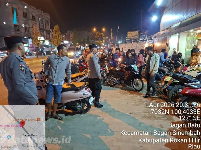 Polsek Bagan Sinembah Patroli di Lokasi Keramaian, Situasi Kamtibmas Tetap Aman dan Kondusif