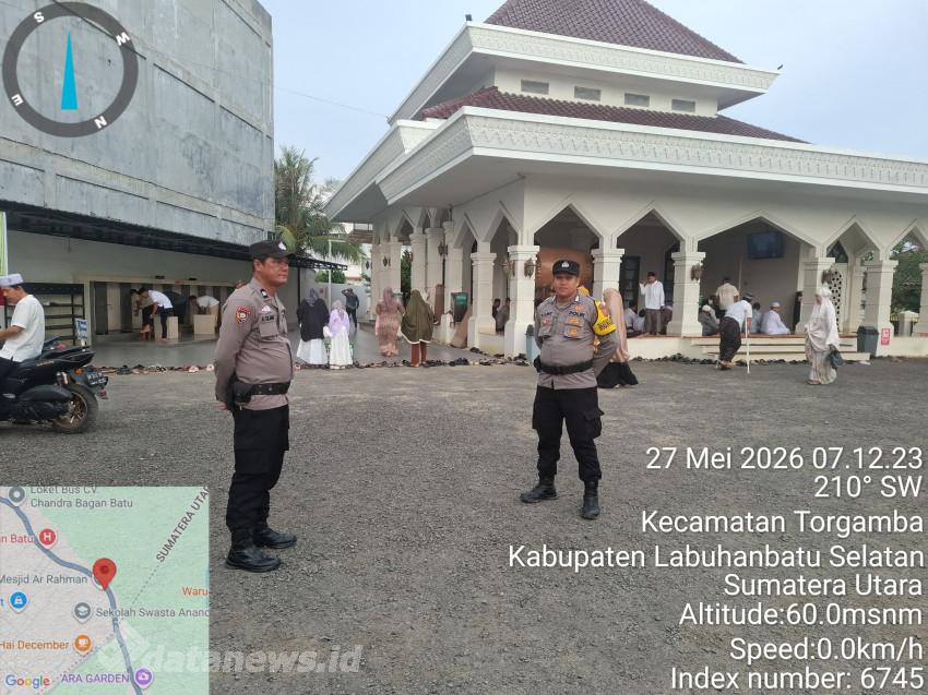 Polsek Bagan Sinembah Amankan Sholat Idul Adha 1447 H  di Masjid