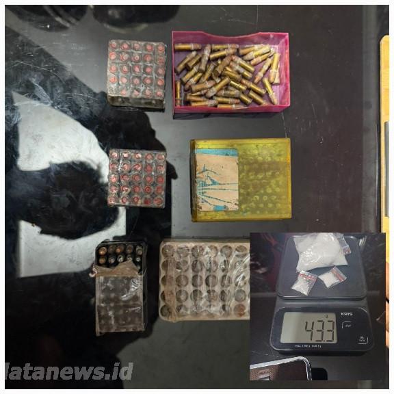 Ratusan Amunisi dan Sabu di Sita Polisi, 4 Tersangka Diamankan