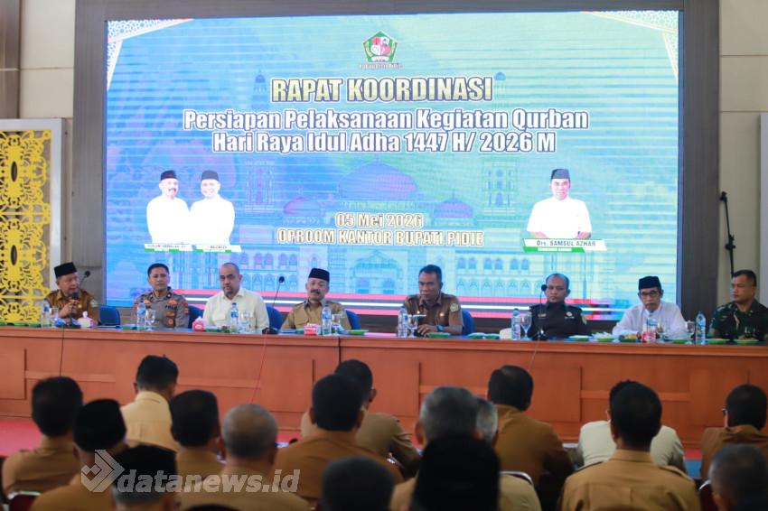 Bupati Pidie Pimpin Rakor Pelaksanaan Kurban Idul Adha 1447 H