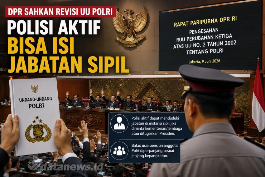 DPR Sahkan Revisi UU Polri, Polisi Aktif Kini Bisa Duduki Jabatan Sipil