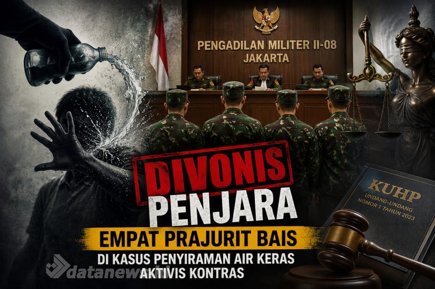 Empat Prajurit BAIS Divonis Penjara di Kasus Penyiraman Air Keras Aktivis KontraS