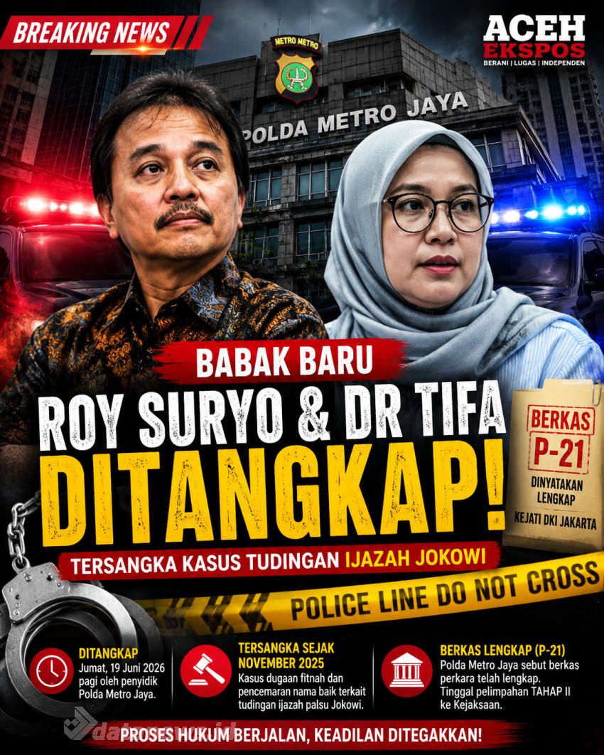 Roy Suryo dan dr Tifa Ditangkap Polisi Terkait Kasus Dugaan Fitnah Ijazah Jokowi