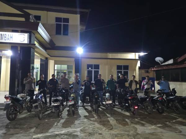Polsek Bagan Sinembah Amankan 11 Motor dalam Razia Balap Liar